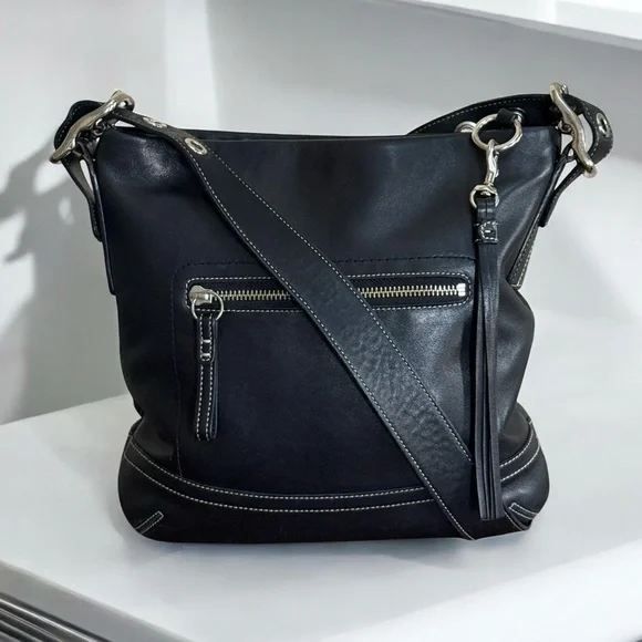 Authentic Coach Vintage Legacy SoHo Black Leather Crossbody Shoulder Bag - Picture 1 of 16